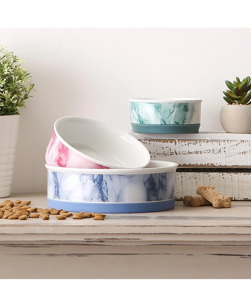 Bone Dry Marble Pet Bowl Set/2