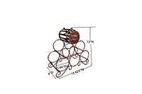 Kings Brand Furniture Countertop Tabletop Wine Rack, Wine Bottle Storage Holder for Home Kitchen & Bar - Brushed Copper