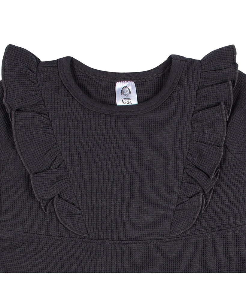 Gerber Baby Girls Long Sleeve Ruffle Dress