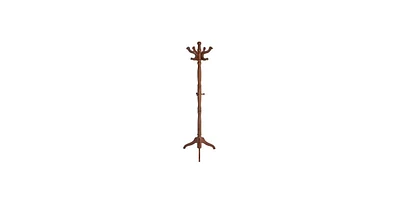 Solid Wood Coat Rack Stand – Traditional Hall Tree with Multiple Hooks for Entryway or Bedroom
