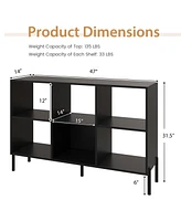 Gouun Open-Back Bookshelf with Drawer for Study