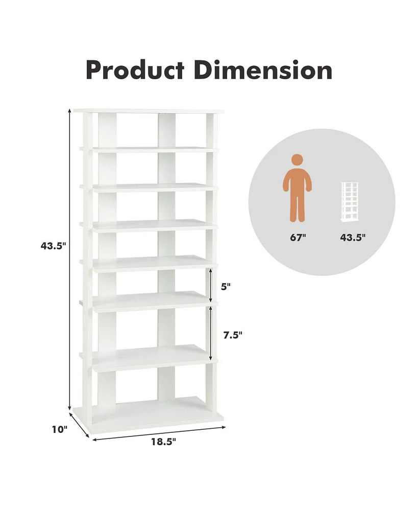 Gouun 7 Tiers Vertical Shoe Rack for Front Door