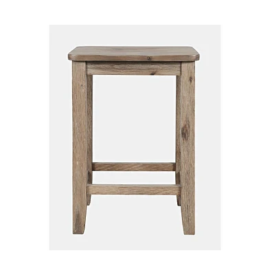 Jofran Eastern Tides Coastal Wire-Brushed Acacia Backless Counter Barstool (Set of 2