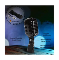 Pyle Classic Retro Dynamic Vocal Microphone, Vintage Style with 16' Xlr Cable (Black)