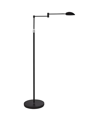Sparta Modern Farmhouse 49 1/2" Tall Standing Floor Lamp Skinny Swing Arm Pharmacy Pole Task Led Adjustable Black Metal Living Room Bedroom House