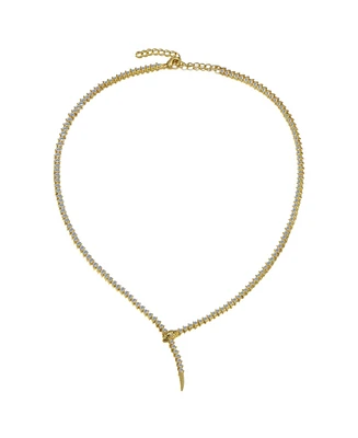 14k Gold Plated Cubic Zirconia Coiled Snake Tennis Chain Necklace