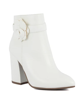 Sugar Women's Evvie Bloom Block Heel Dress Booties