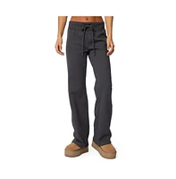 Edikted Womens Chandler Waffle Sweatpants