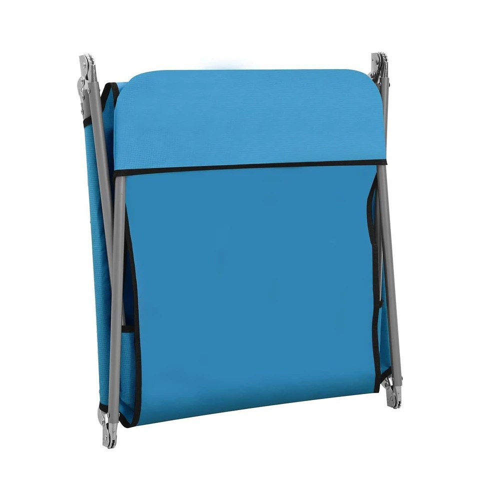 vidaXL Folding Sun Loungers 2 pcs Steel and Fabric