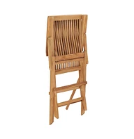 Folding Patio Chairs 2 pcs Solid Teak Wood