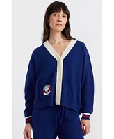 Chinti & Parker Women's Snoopy Badge Nautical Wool Cashmere Cardigan