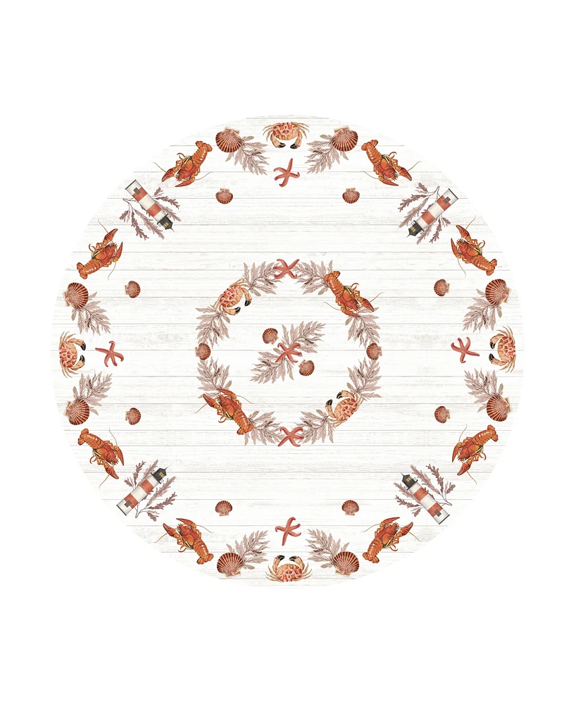Laural Home Seafood Shack Round Tablecloth, 70" x 70"