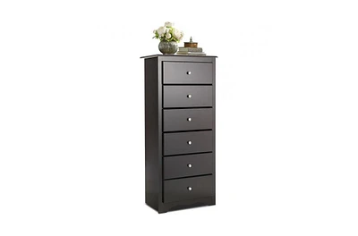 6-Drawer Tall Wooden Dresser Chest – Vertical Storage Cabinet for Bedroom, Closet, or Entryway Organization