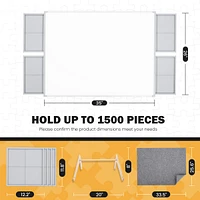 Ropoda 1500 Pieces 35"x26" Portable Jigsaw Puzzle Board, Double-Sided Rotating Plastic Puzzle Board with Drawers and Cover