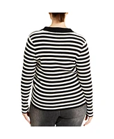 City Chic Plus Size Zola Stripe Sweater