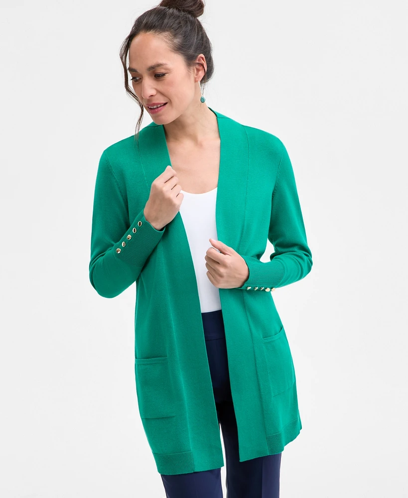 Jm Collection Women's Button-Sleeve Flyaway Cardigan, Exclusively at Macy's