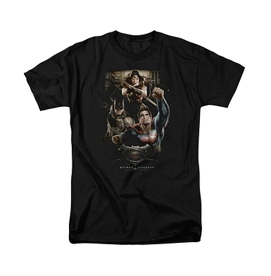 Batman V Superman Big & Tall Three Action Short Sleeve Adult Tee / T-Shirt