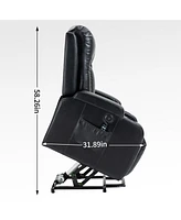 Infinite Position Up to 350 Lbs Power Lift Recliner Chair for Elderly Heavy Duty Motion Mechanism with 8-Point Vibration Massage and Lumbar Heating