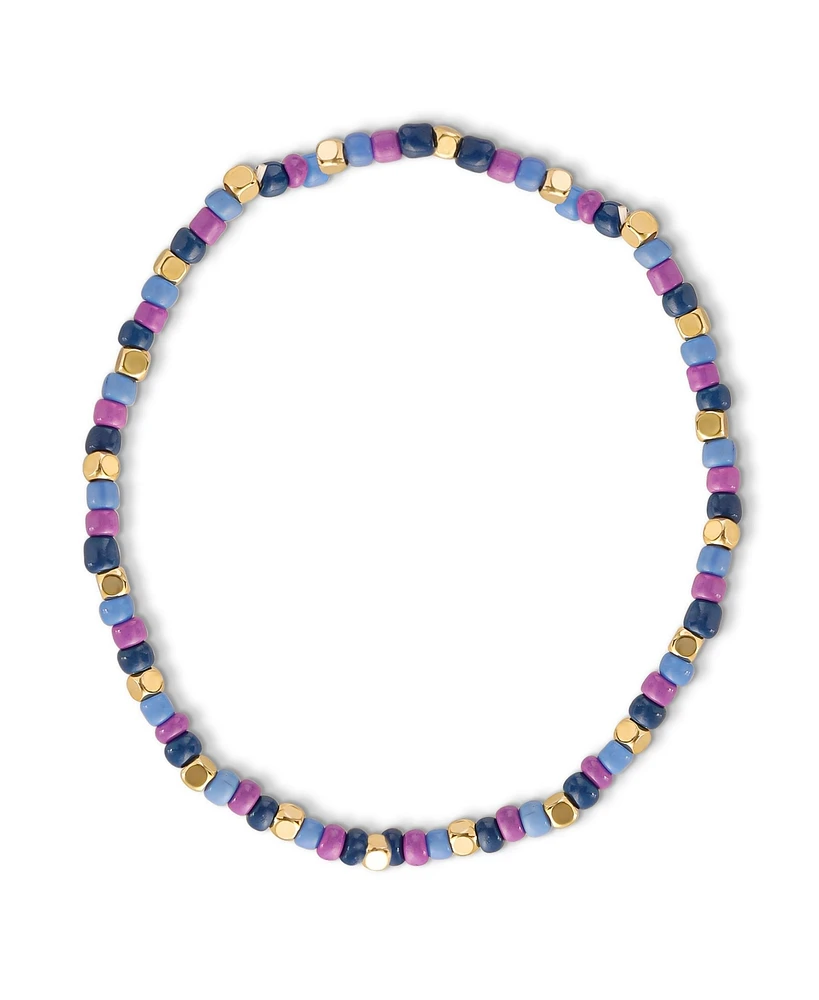 Jessica Simpson Multi-Color Beaded Bracelet Set with Evil Eye Charm - Boho Chic Stackable Bracelets