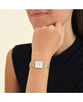 Rosefield Octagon Women's Gold Tone Stainless Steel Mesh Bracelet Watch 24mm