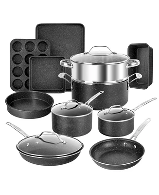 15-Piece Ultra-Durable Non-Stick Diamond Infused Cookware and Bakeware Set