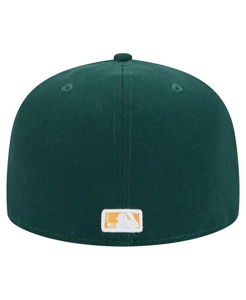 New Era Men's Green Athletics Checkered Undervisor 59FIFTY Fitted Hat