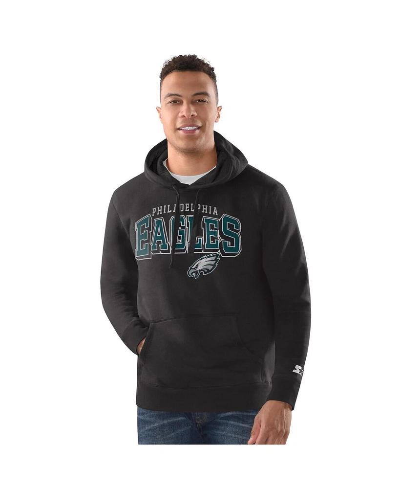Starter Men's Black Philadelphia Eagles Vintage Pullover Hoodie
