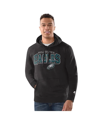 Starter Men's Black Philadelphia Eagles Vintage Pullover Hoodie