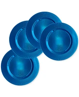 American Atelier Sunray Cobalt Glass Charger Plate 13", Set of 4