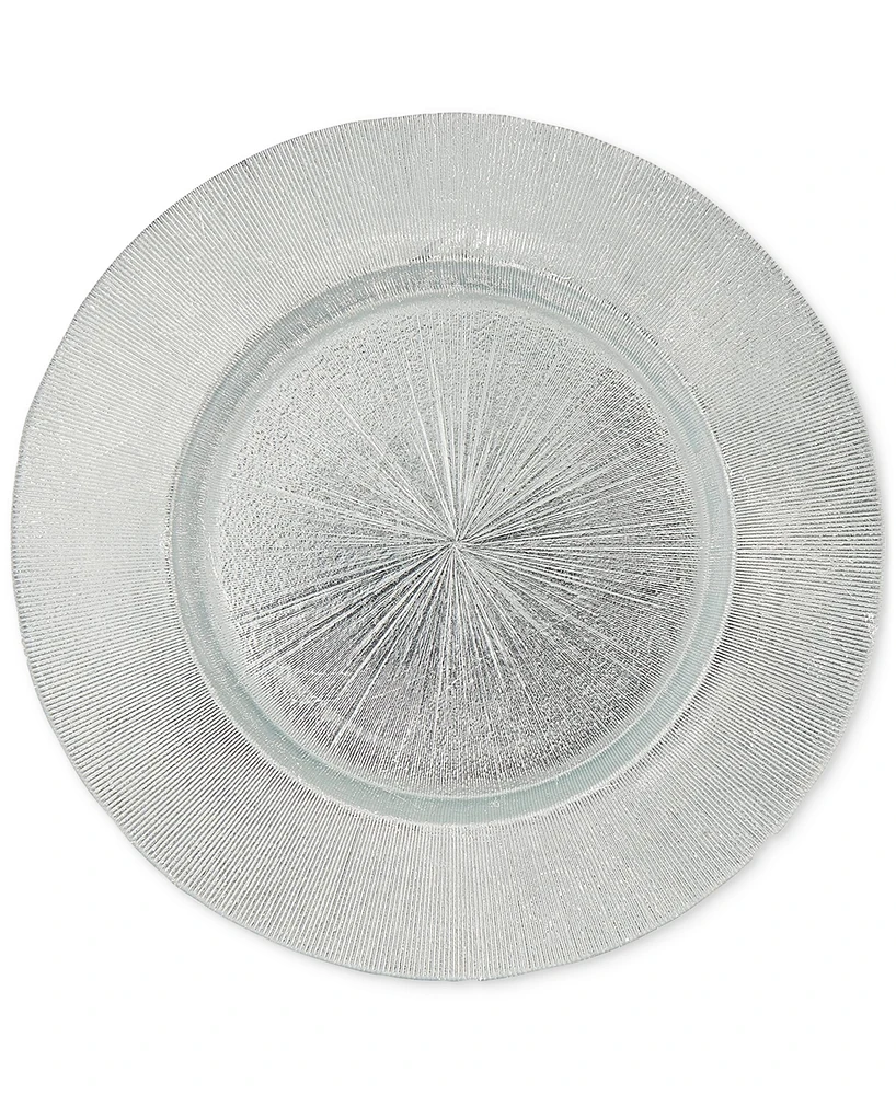 American Atelier Silver Antiqued Glass Charger Plates, Set of 4