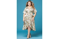 Kiyonna Plus Size Chloe Midi Wrap Dress