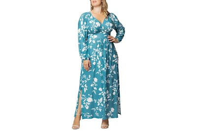 Kiyonna Plus Kelsey Long Sleeve Maxi Dress