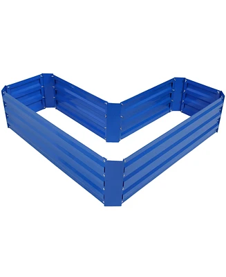 Galvanized Steel L-Shaped Raised Garden Bed
