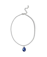 Jessica Simpson Blue Teardrop Sparkling Sapphire Crystal Pendant