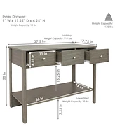 Mdf Indoor Entryway Console Table with 3 Drawers - 30" H - Thunder Gray