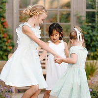 Hope & Henry Toddler Girls Seersucker Flutter Sleeve Open Back Dress