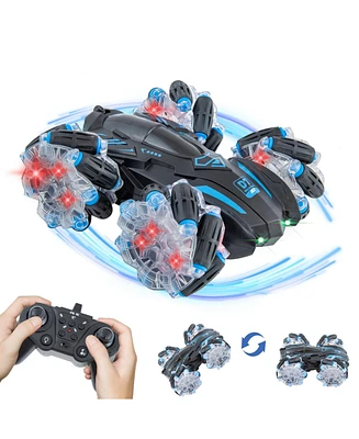 360-Degree Rotating Light-Up Remote Control Stunt Car - 1:24