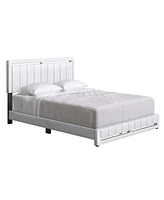 Boyd Sleep Belle Upholstered Platform Bed with Headboard, Mattress Foundation with Strong 14 Wood Slat Supports