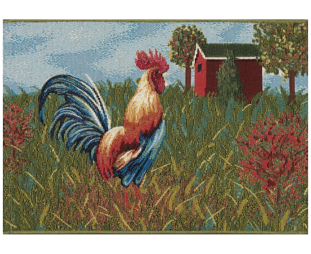 Liora Manne' Esencia Rooster Farm 2'x2'10" Area Rug