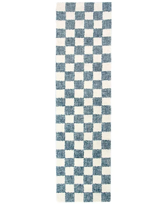 Liora Manne' Savannah Checkerboard 2'x7'6" Runner Area Rug