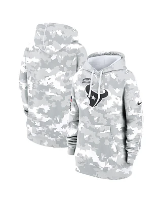 Nike Women's Arctic Camo Houston Texans 2024 Salute To Service Club Fleece Oversized Pullover Hoodie