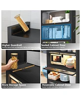 Mega Casa 4 Door Accent Cabinet, 5 Tier Kitchen Organizer Shelf