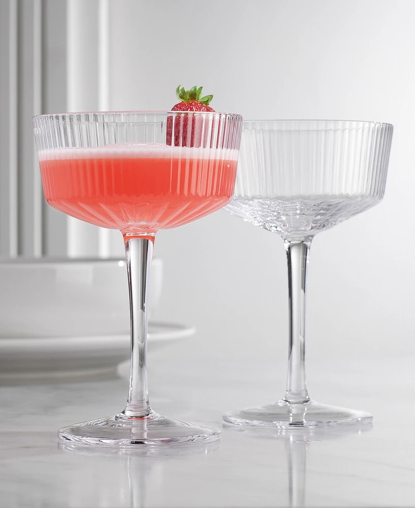Godinger Sullivan Street Fluted Coupe Glasses, Set of 4
