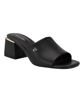 Calvin Klein Women's Rowena Block Heel Slip-On Sandals