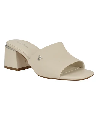 Calvin Klein Women's Rowena Block Heel Slip-On Sandals