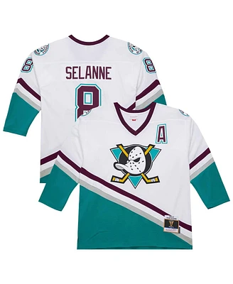 Mitchell & Ness Men's Teemu Selanne White Anaheim Ducks 1996-97 Power Play Jersey