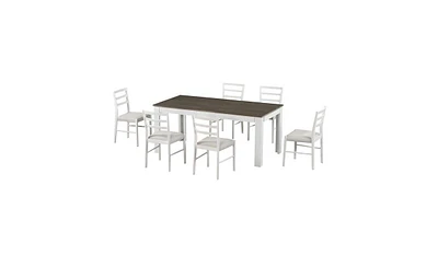 5-Piece Retro Dining Set – Vintage Style Round Table with Leaf & 4 Chairs for Home or Apartment