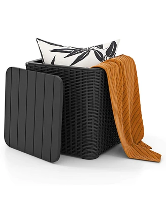 11.5 Gallon Water-proof Deck Box with Removable Lid Storage Container Side Table