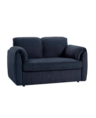 Chenille Sofa Bed - Modern Convertible Couch with Plush Comfort and Durable Design for Living Room and Bedroom, (Blue)