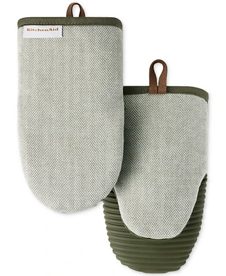 KitchenAid Design Series Herringbone Ribbed Soft Silicone 2-Pc. Mini Mitt Set